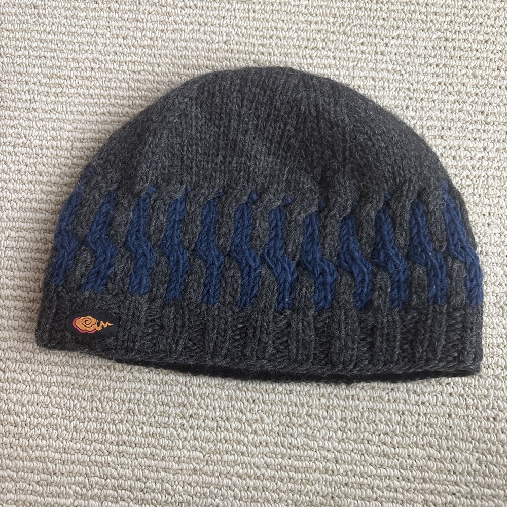 Everest Designs Wool Knit Beanie Hat Handmade Nepal Nordic Fleece Lined